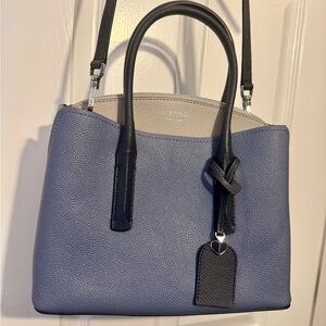 Kate Spade Margaux Celestial Blue Colorblock Pebble Leather Satchel Crossbody